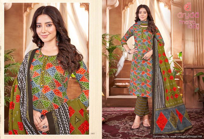 Metro Lady Vol 1 By Aryaa Printed Cotton Kurti With Bottom Dupatta Wholesale Price In Surat